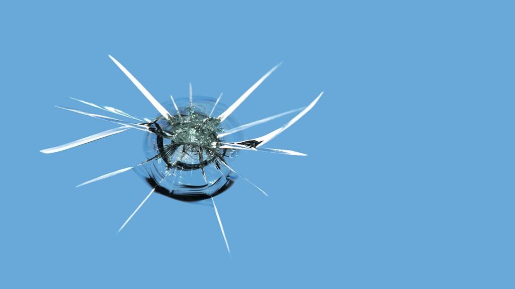 Impact sur un pare-brise